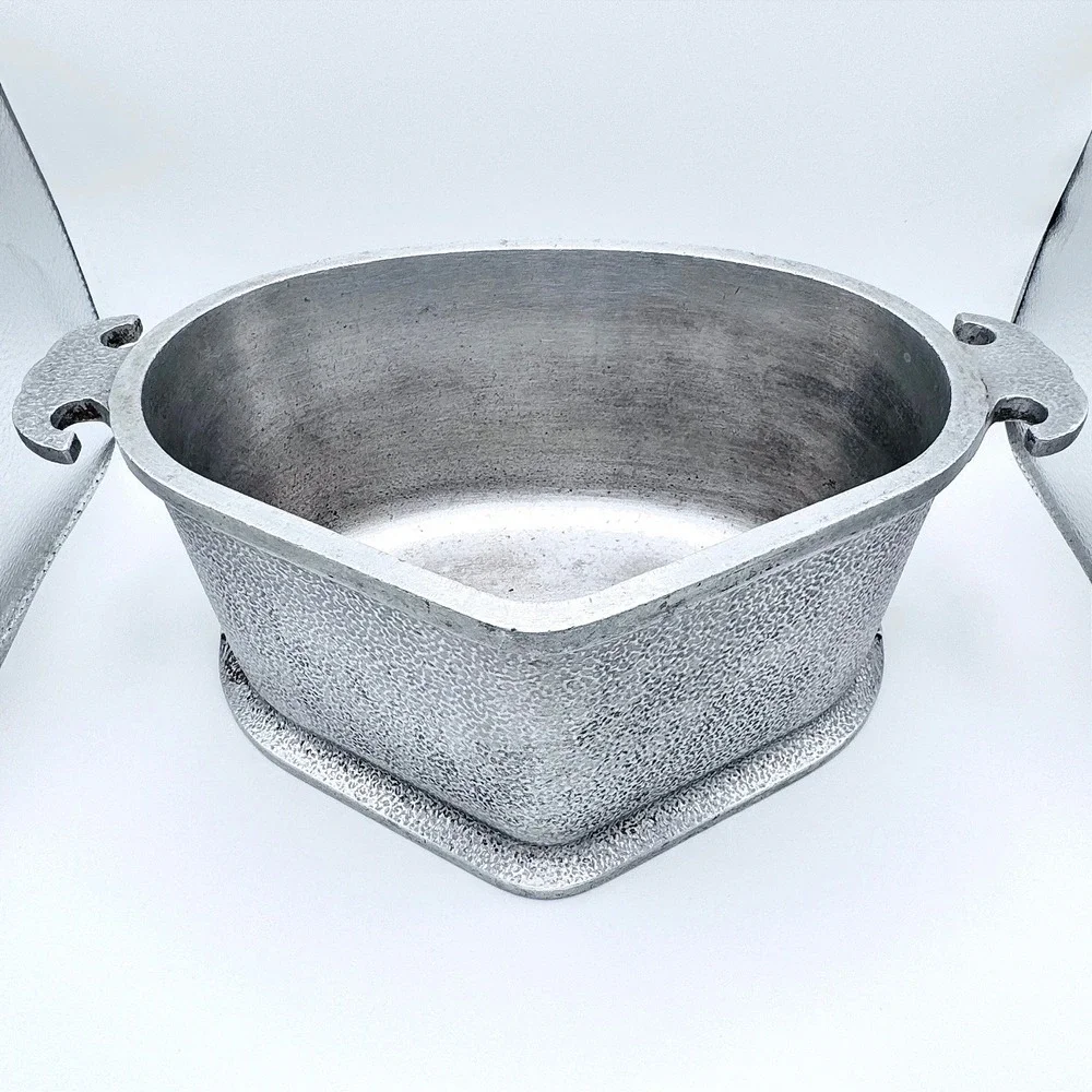 Vintage Guardian Service Pewter Aluminum Heart Shaped Bowl‎ w Handles